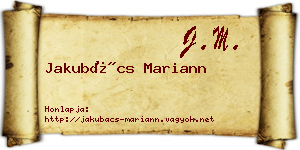 Jakubács Mariann névjegykártya